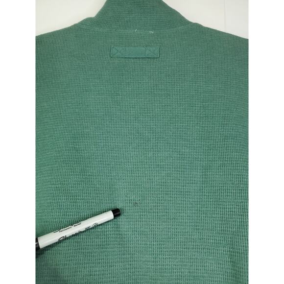 Duluth Trading Men's Burly Thermal Sherpa-Lined Mock Shirt Waffle Knit Pullover - Picture 8 of 12